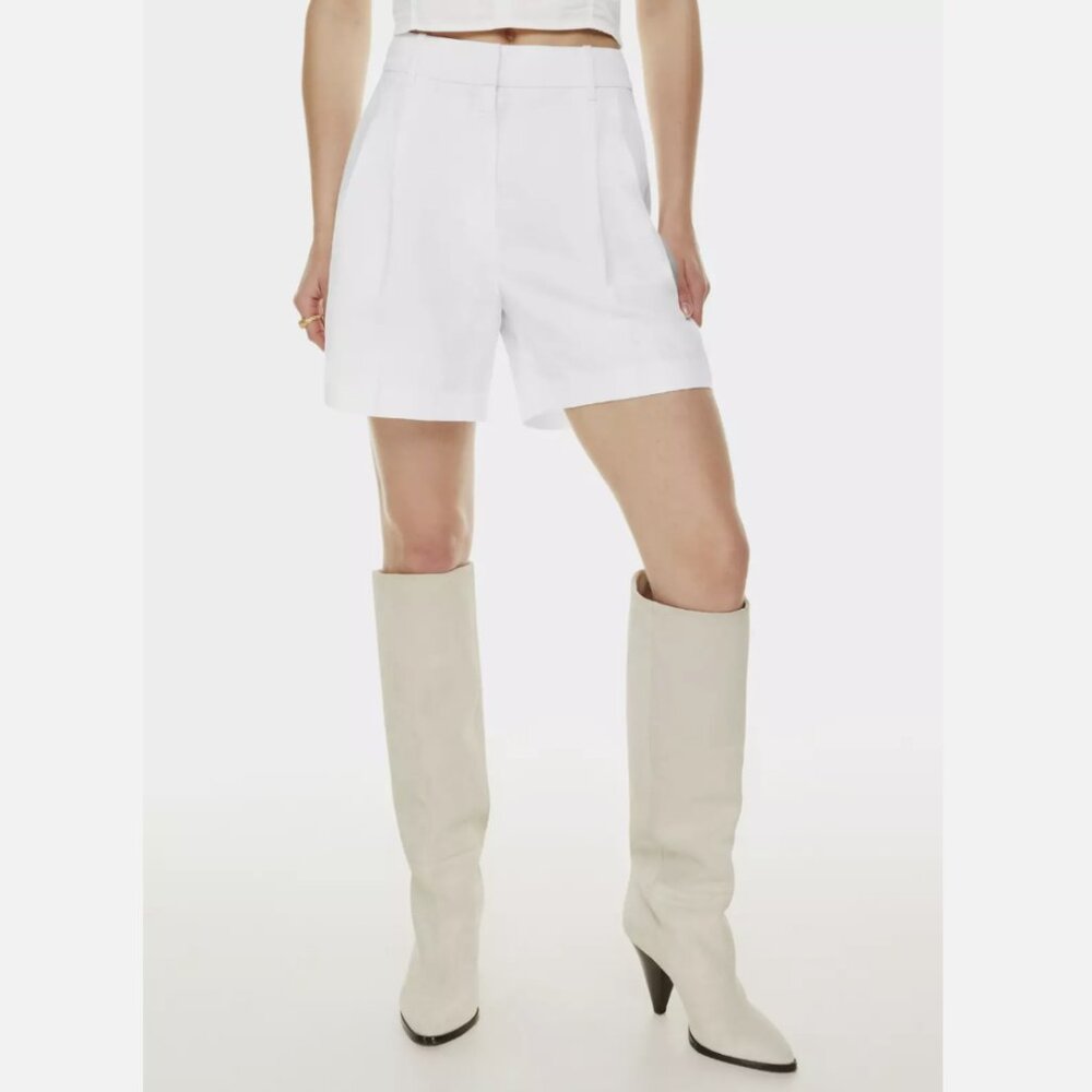 Aritzia White High-Waist Tailored Shorts